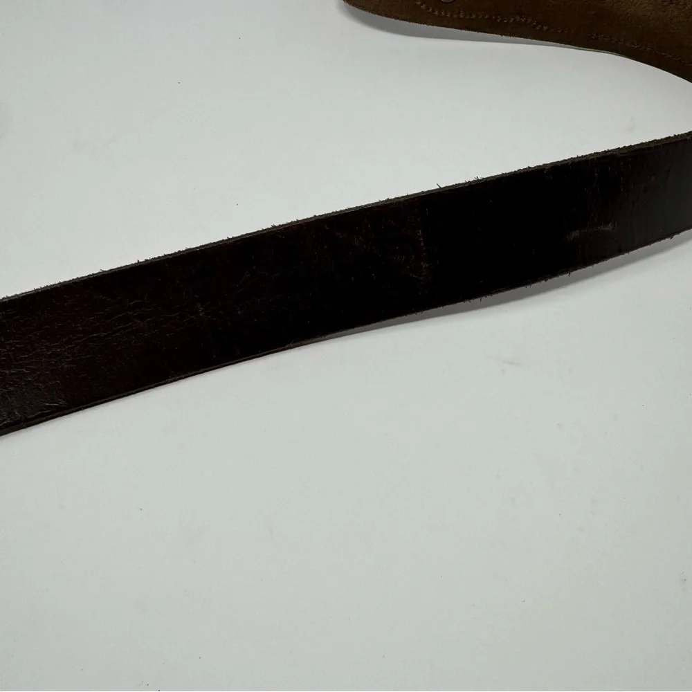 Remington‎ 12 GA Shotgun Shell Dark Brown Leather Belt Brass Buckle Men’s 42